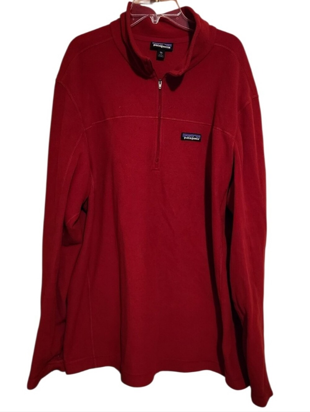 Patagonia Red Micro Quarter-Zip Fleece Pullover